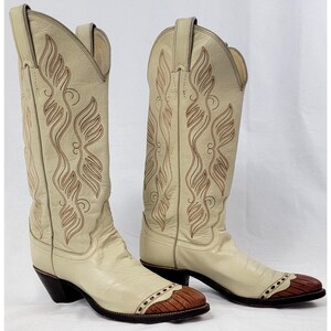 Justin men 10 vintage 70’s white label Texas cowboy boots Men main image 2