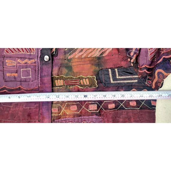 Vintage Chico’s Art Jacket Patchwork Metallic Boh… - image 5