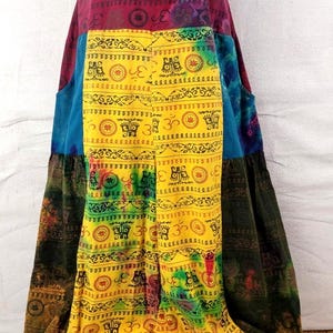 Boho Patchwork Overalls Om Print Harem Jumpsuit Festival Hippie One Size