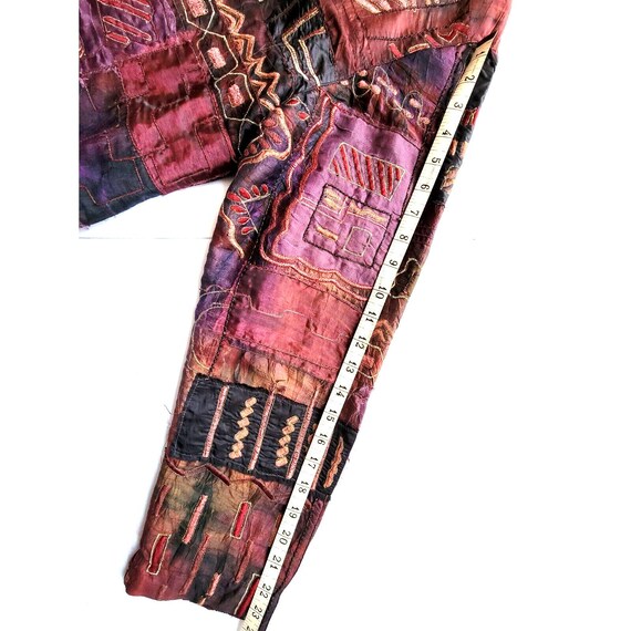 Vintage Chico’s Art Jacket Patchwork Metallic Boh… - image 7