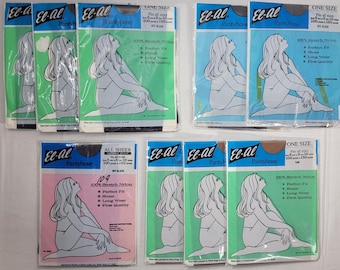 Vintage Pantyhose Lot NOS Deadstock Hosiery Set of 9 Retro Packaging
