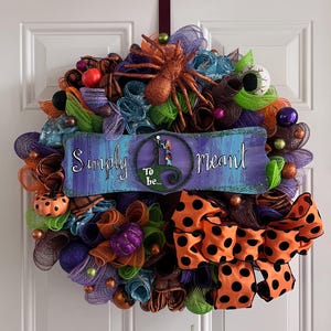 READY TO SHIP: 20" Nightmare Jack Christmas Inspired Wreath, Fully Decorated and Ready to Hang.