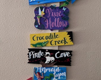 Neverland Places Wood Sign Post: Whimsical Nursery Wall Art