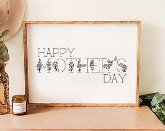 Floral Happy Mother's Day SVG Cut File