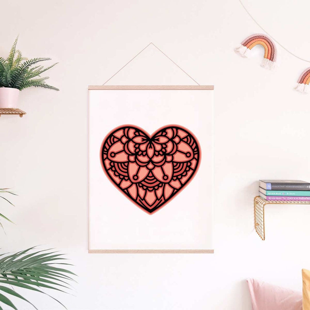 Layered Heart Mandala SVG Cut File - Etsy