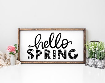 Hello Spring Flower SVG Cut File