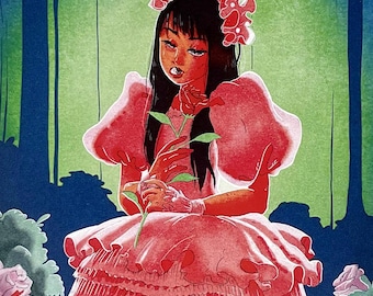 DEVILISH - Art Prints - Pulp Retro Horror Eyes Jpop Idol Girl Unique Creepy Yandere Gothic Surreal Illustration Phantom Siita Ado Rinka
