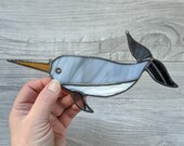 Stained Glass Mini Narwhal