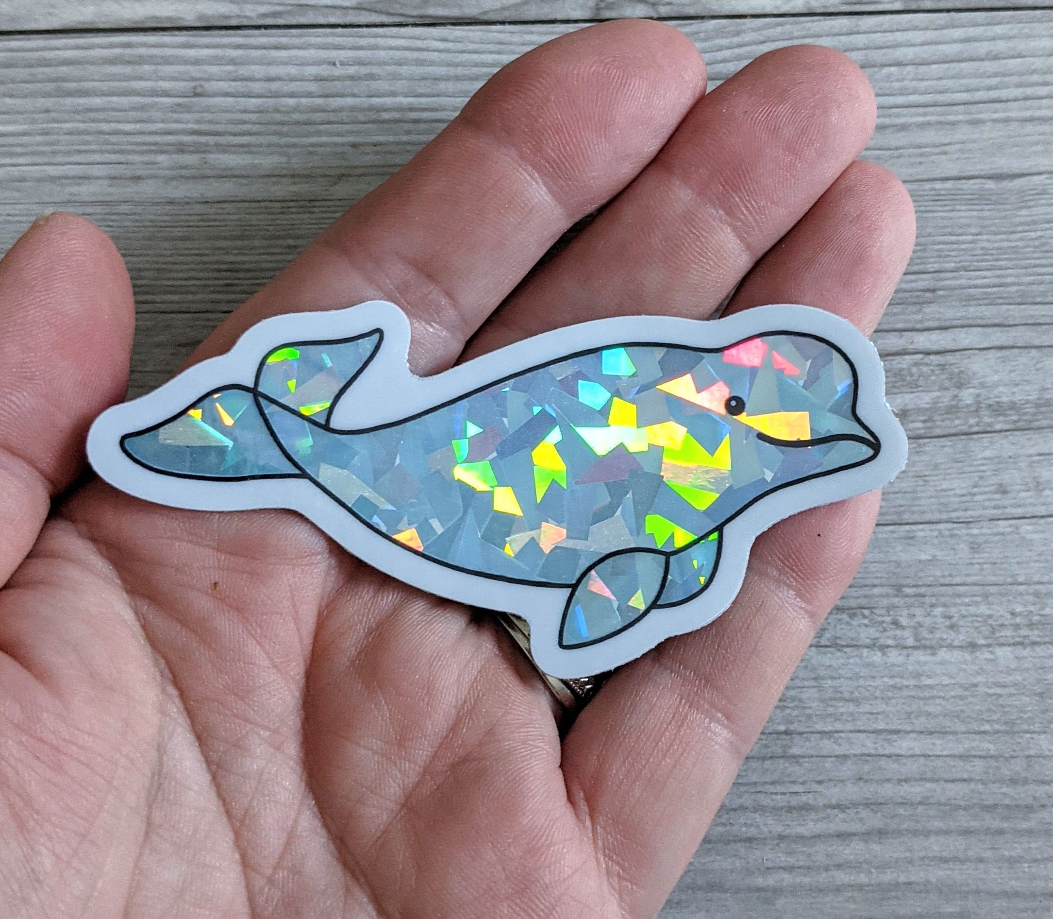 Beluga Whale Prism Holographic Sticker - Etsy