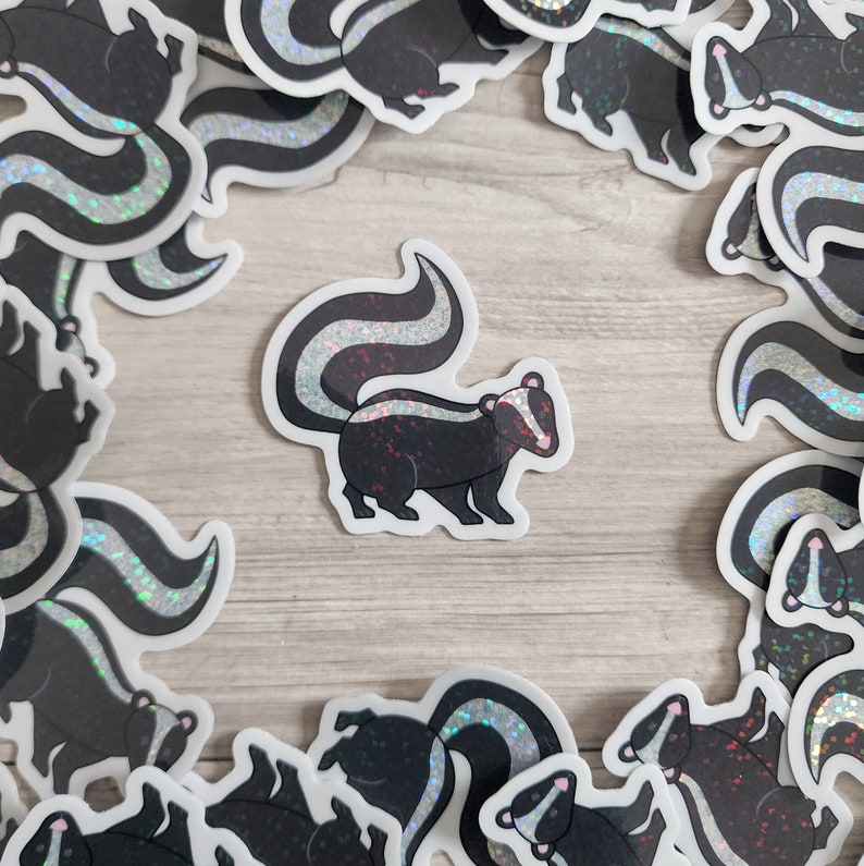 Skunk Sticker Skunk Glitter Sticker - Etsy