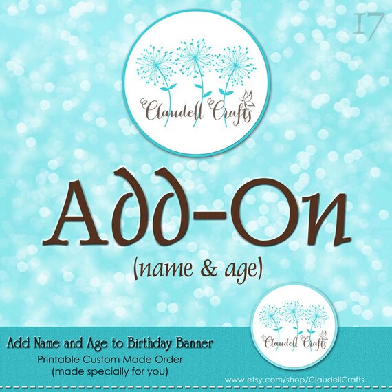 Happy Birthday Banner Add On Name Age Custom Design Request Etsy