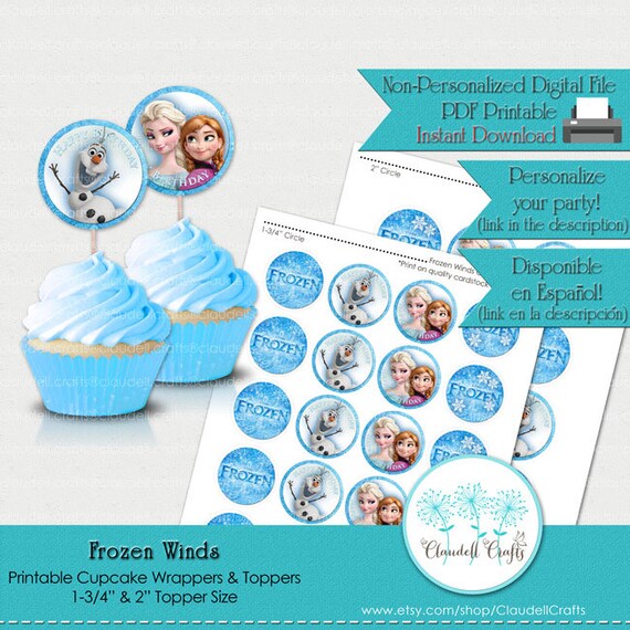 Frozen Winds Inspired Printable Cupcake Wrappers and Toppers Il_570xn