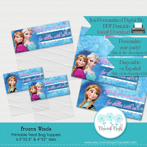 Frozen Winds Inspired Printable Treat Bag Topper Il_570xn