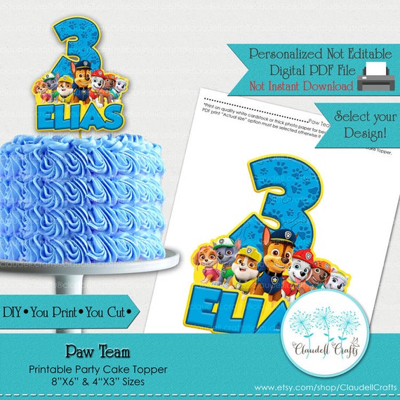 Paw Team Boy Inspired Printable Cake Topper/Centerpiece/Wall Decorations/DIY/You Print/You Cut Il_570xn