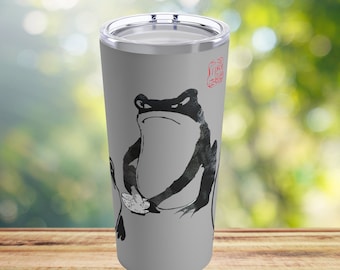 Matsumoto Frog Travel Mug Charming Frog Lover Coffee Tumbler Cottagecore Tea Mug Goblincore Cup Japanese Frog Gift Tumbler 20oz