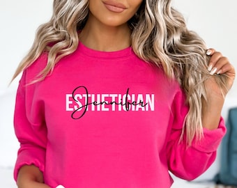 Personalized Esthetician Sweatshirt Custom Name Graduation Gift Beautician Crewneck Skin Therapist Aesthetician Skincare Shirt