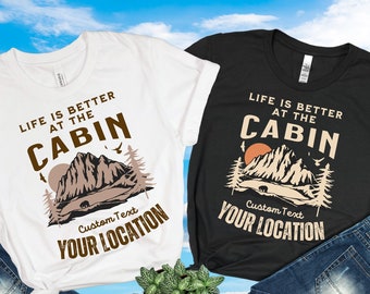 Cabin Family Vacation Shirt Personalized Family Mountain Trip Shirts Matching Custom Name Shirts Camping Vacation Tee Girsl Trip Friends Tee