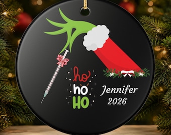 Personalized Nurse Injector Christmas Ornament, Esthetician Gift, Botox Injector Gift, MedSpa Staff Holiday Gift, Aesthetic Dermatology Gift