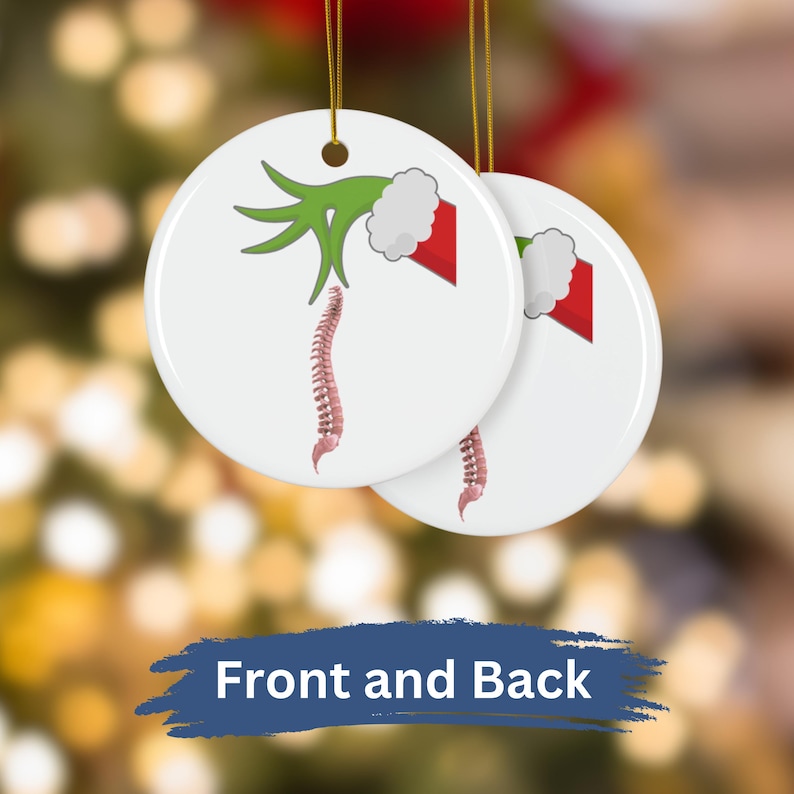 Christmas Spine Ornament Funny Radiology Ornament Ortho Back Surgery