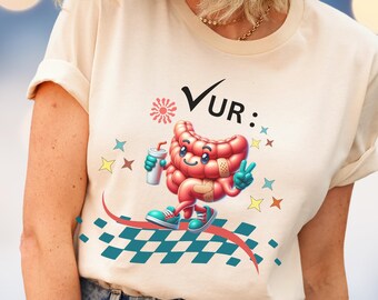 Retro "Check Your Colon" Tee: Colon Cancer Awareness Shirt