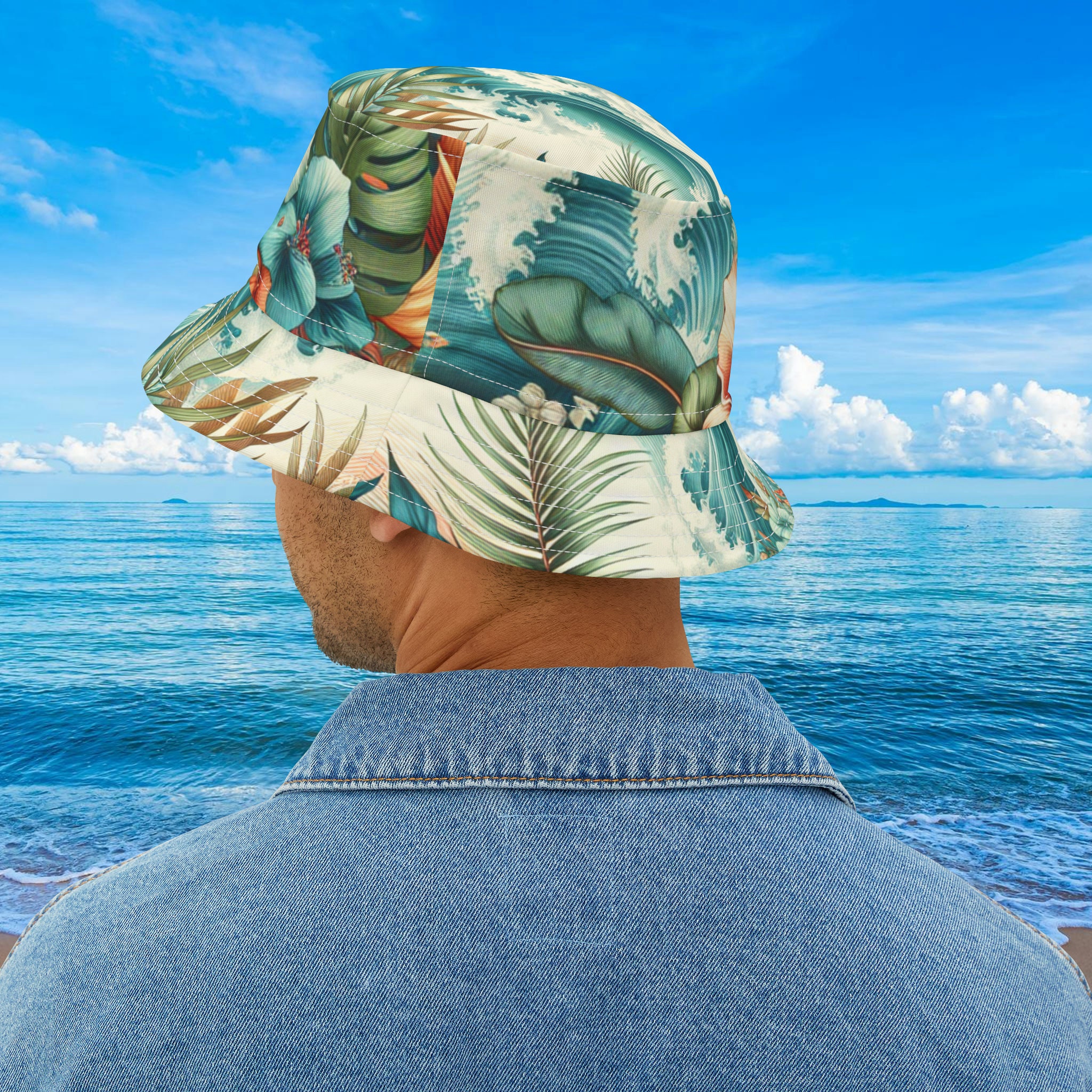 Mens Bucket Hat Beach Bucket Hat Hawaiian Style Beach Hat Summer Bucket Hat Cool Gift for Men Etsy