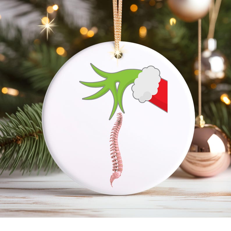 Christmas Spine Ornament Funny Radiology Ornament Ortho Back Surgery