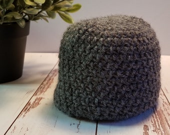 Soft Handmade Unisex Infant Baby Hat Simple Basic Beanie Toque - Charcoal Gray