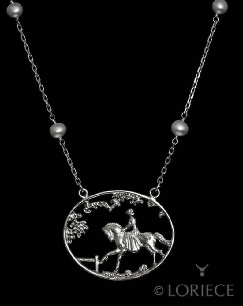 horse jewelry equestrian jewelry horse necklace equestrian pendant Equestrian Horse Ride In The Park Necklace equestrian necklace