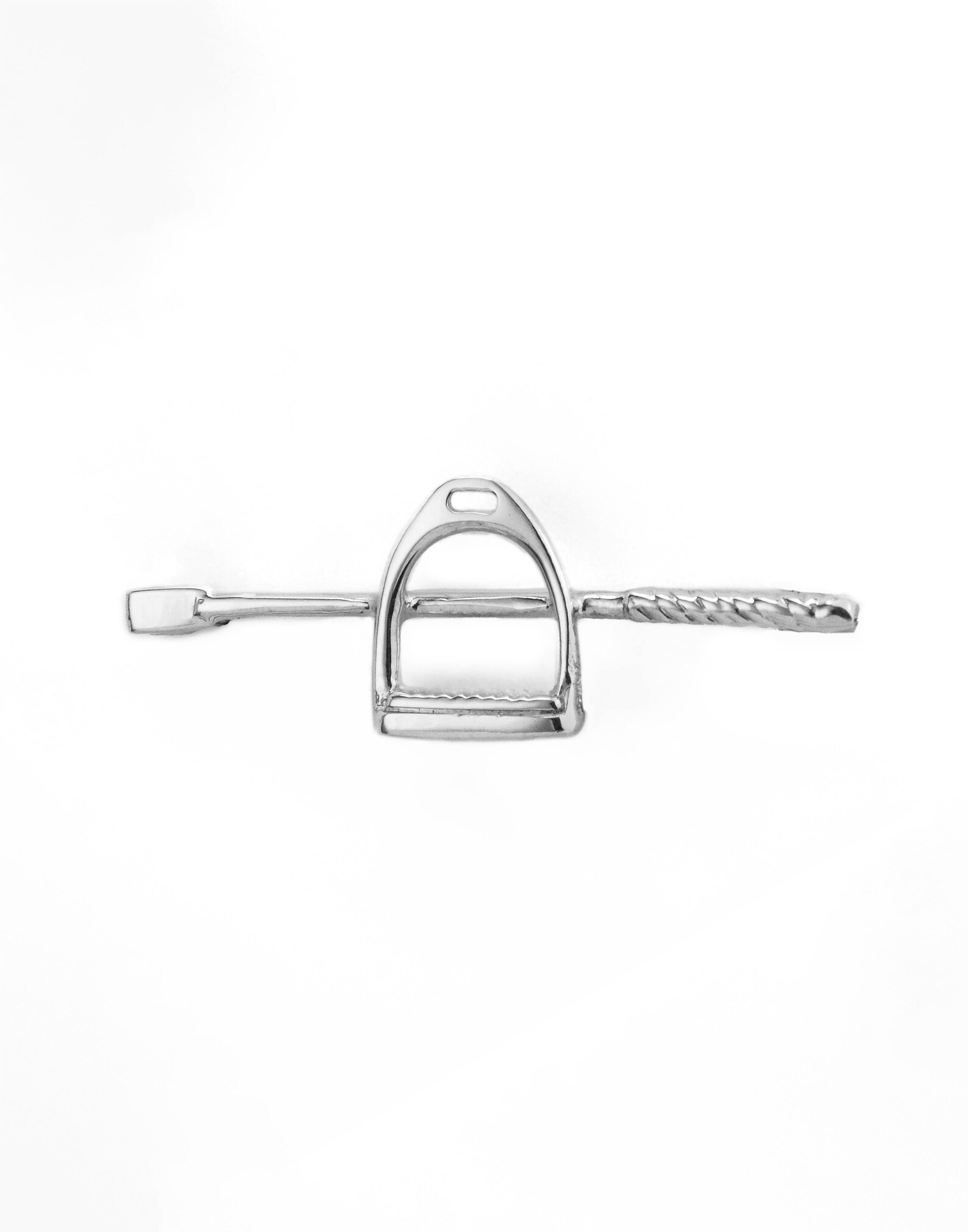 Sterling Silver Stirrup & Crop Equestrian Stock Tie Pin / Etsy