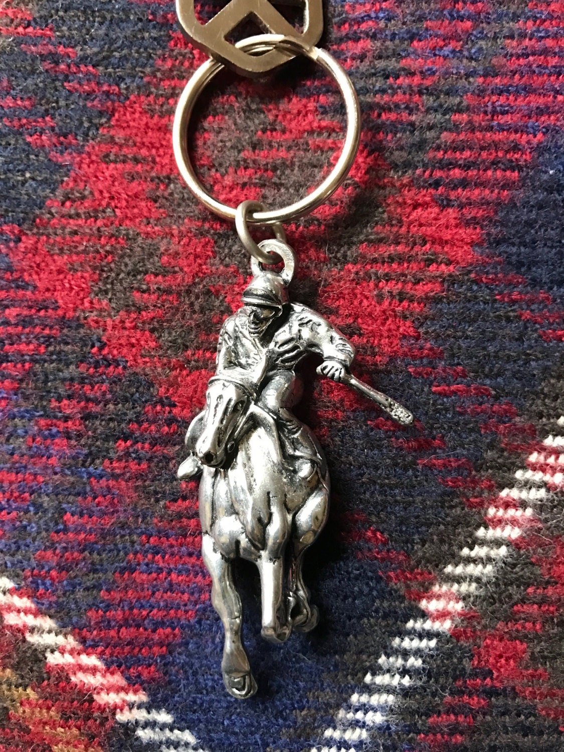 Horse Racing Keychain Horse Race Horse Racing Key Chain Etsy