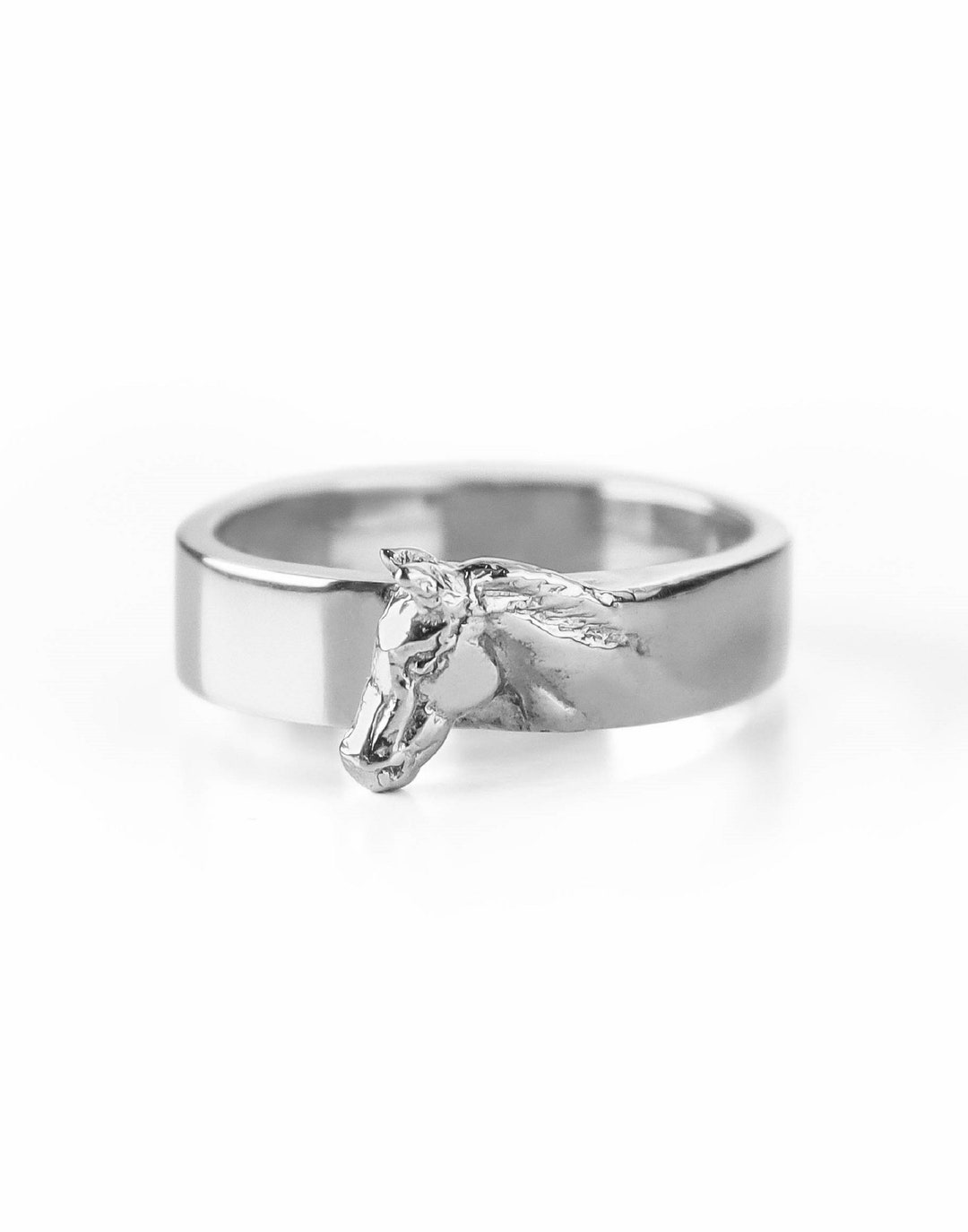 Sterling Silver Stacking Horse Head Ring Set / Sterling Silver