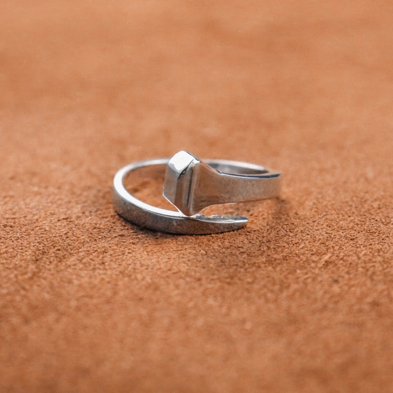 Sterling silver horseshoe nail ring sale