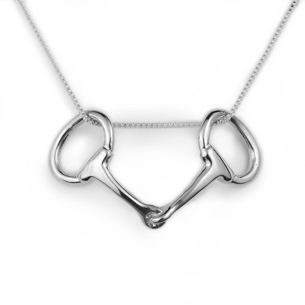 Sterling zilveren paardensport trens bit schuif ketting/sterling zilver paard bit charme/sterling zilver paard bit sieraden