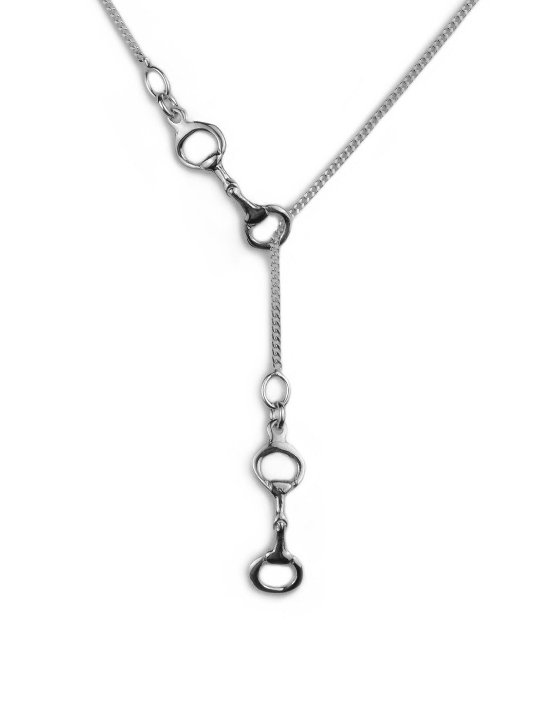 Sterling Silver Snaffle Bit Lariat Necklace / Sterling Silver - Etsy