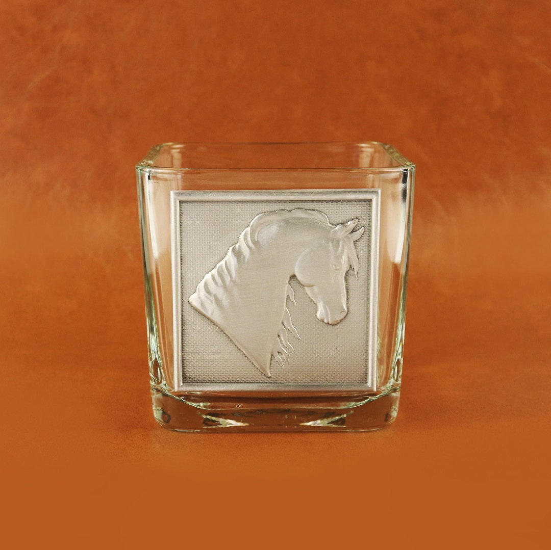 Custom Glass Horse Vase / Horse Candy Dish / Equestrian Design Candle