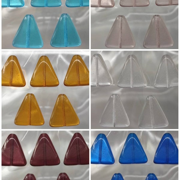 Set of 5 triangles 17mm in glossy glass