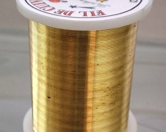 Bobine de fil de cuivre doré 27 mètres diamètre 0.28mm