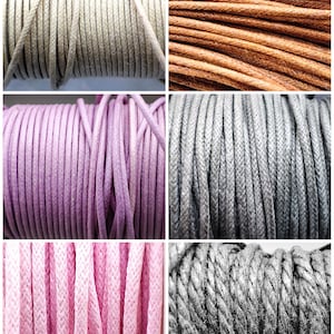 Cotton cord per 5 meters or spool of 100 meters. Available in 1, 1.8, 2 or 2.5 mm and choice between different colors image 4