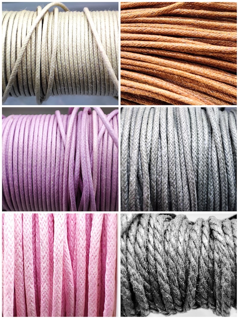 Cotton cord per 5 meters or spool of 100 meters. Available in 1, 1.8, 2 or 2.5 mm and choice between different colors image 4