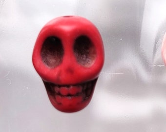 Howlite skull skull 12mm fuchsia 13mm red 13.5mm light pink