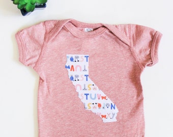 California Onesie® Baby Shower Gift - Floral Baby Onesie® - Boho California - California Baby Girl