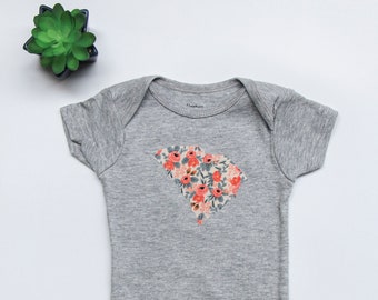 South Carolina Onesie® Baby Shower Gift - South Carolina Girl - Handmade and Customizable - More Fabric Available