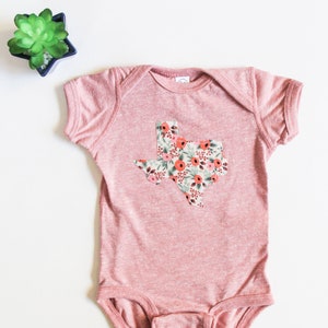 Texas Onesie® Baby Shower Gift - Texas Baby Girl - Gifts for Baby - Floral Texas Onesie® - More Fabric Options