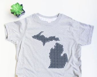 Michigan Toddler T-shirt- Kids Crew Neck - Michigan Kids Gift - Michigan Tee - Ready to Ship!