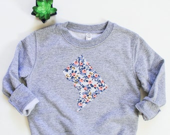 Washington DC Toddler Sweatshirt - DC Toddler Gift - Handmade and Customizable - Gifts for Kids