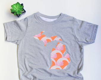 Michigan Toddler Tshirt- Kids Crew Neck - Michigan Kids Gift - Michigan Tee - Ready to Ship!