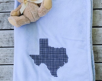 Texas Baby Blanket - Baby Shower Gift - Texas Baby Boy - Handmade and Customizable - More Fabric Available