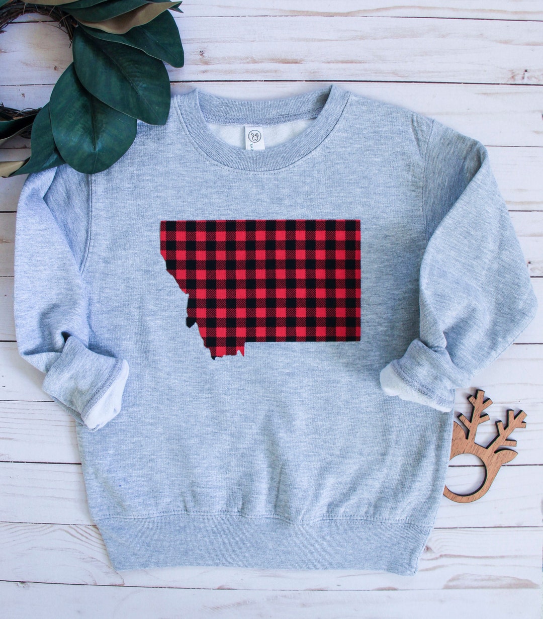Montana Buffalo Check Toddler Sweatshirt Toddler Gift Montana Christmas