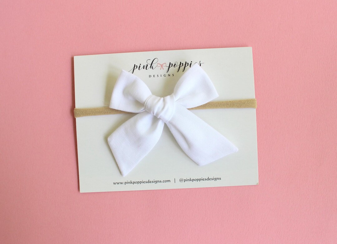 White Bow Headband with Miniature Owl and Ke main image 0