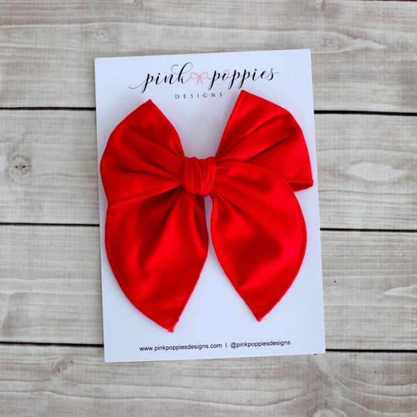 Red Hair Bow, Oversized Red Bow, Red Holiday Hair Clip, Christmas Hair Bow, Holiday Hair Bow, Christmas Hair Clip